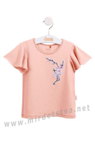 Розовая нарядная футболка Бемби ФБ625