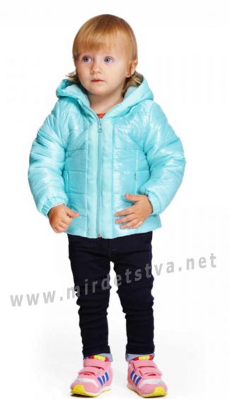Детская демисезонная куртка с капюшоном девочке Alfonso 02/17-М мята