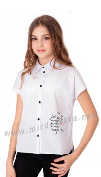 Рубашка с коротким рукавом для девочки Mevis 3833-01