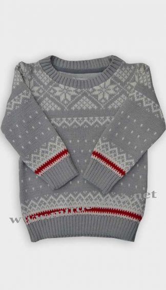 Детский свитер Gusenica «Снежинка» серый